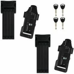 2x ABUS Bordo Big 6000 Faltschloss 120cm Schwarz Inkl. SH Halter Twin-Set - Level 10